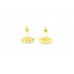 Women's Ear tops big studs Earrings yellow Gold Plated round Zircon Stones